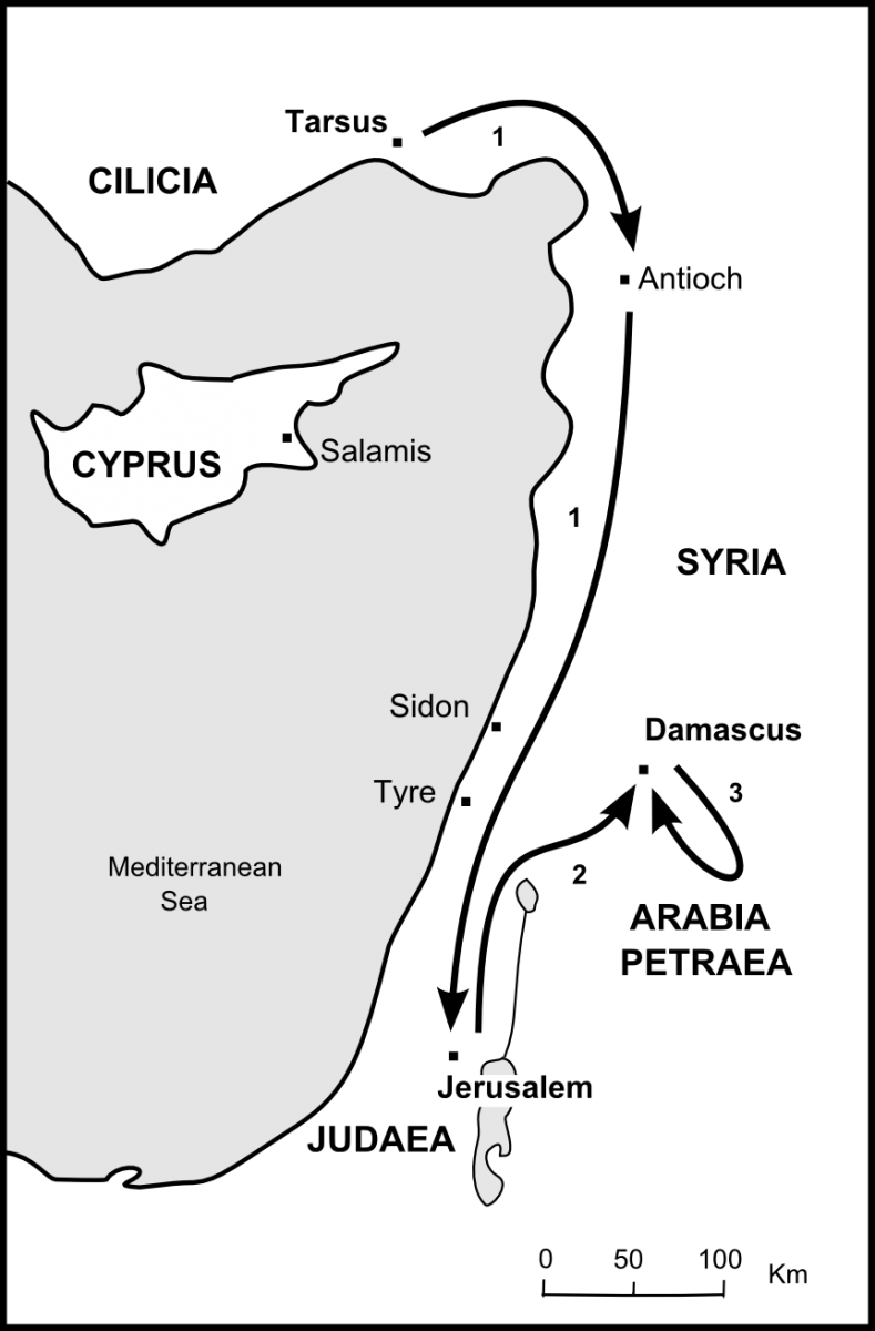 ap of Saul's early journeys