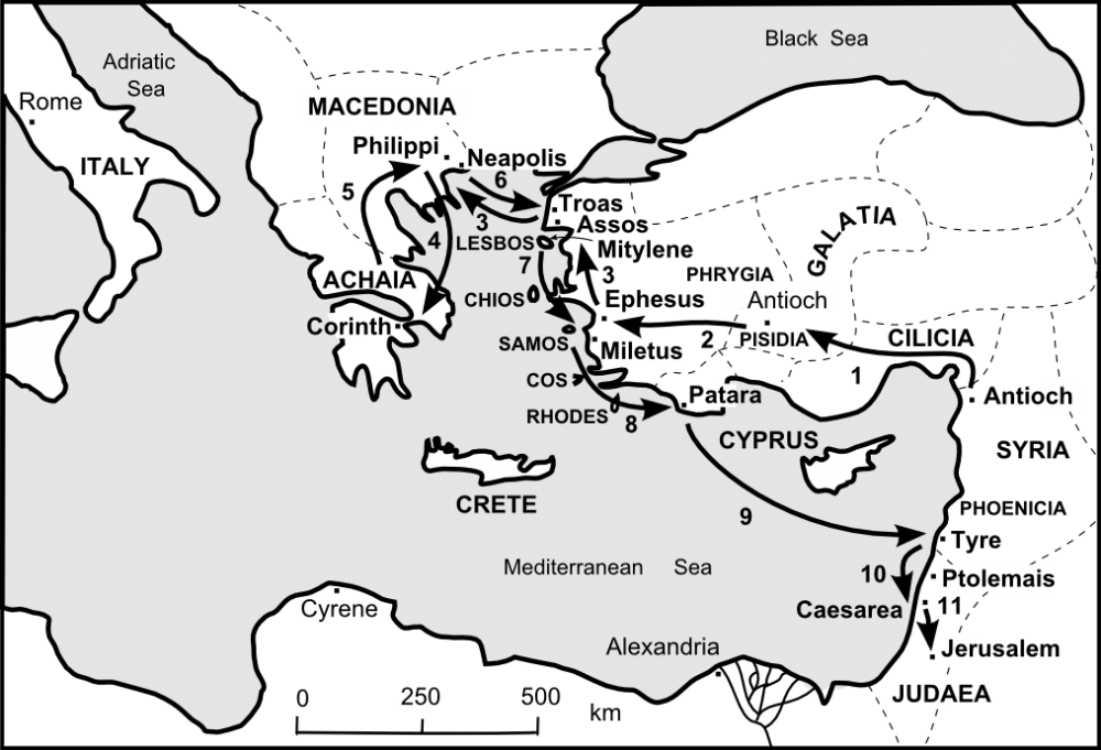 Map of Paul's 3rd Missionary Journey