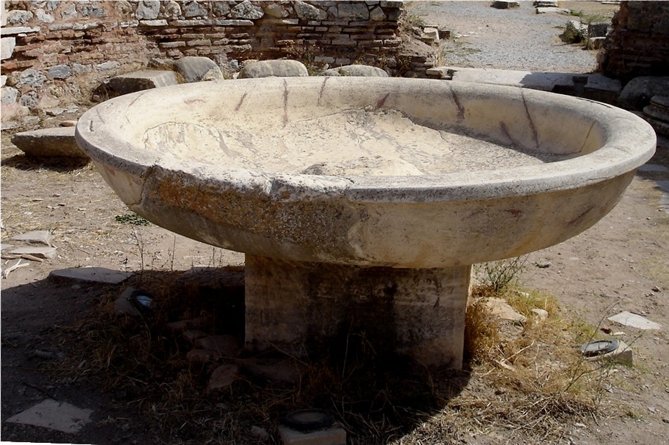 Font at Hagia Maria Church, Ephesus