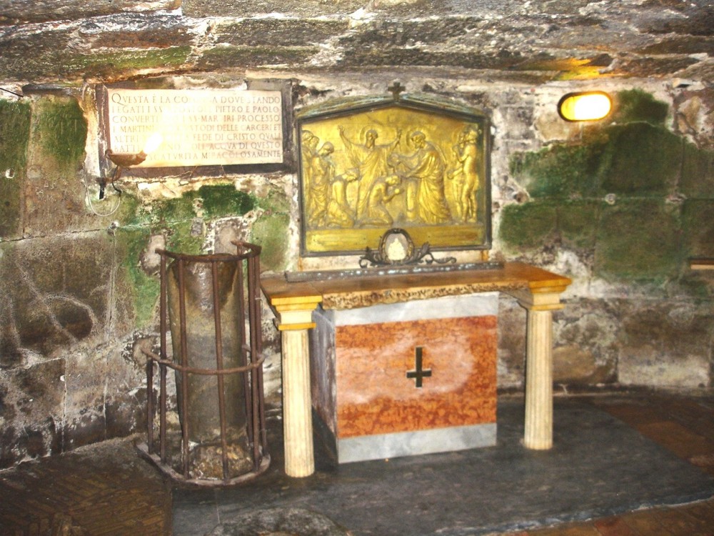 Inner cell of the Mamertine prison, Rome