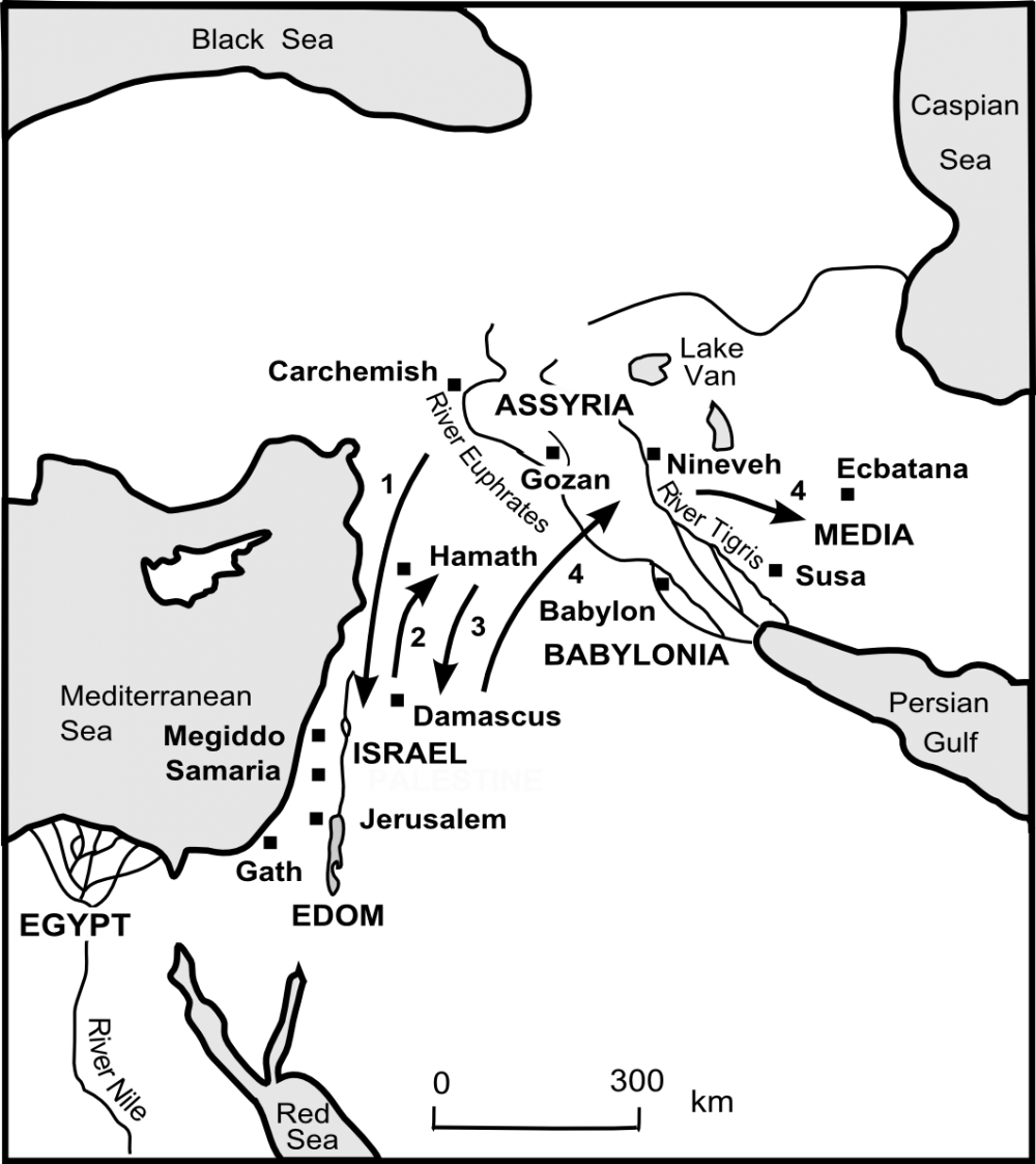 Map of Elijah's Journeys