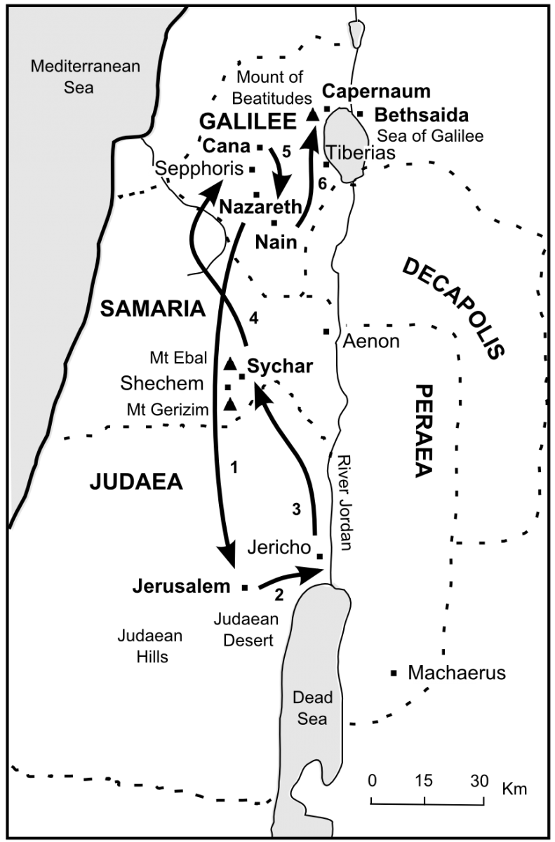 jesus last journey map