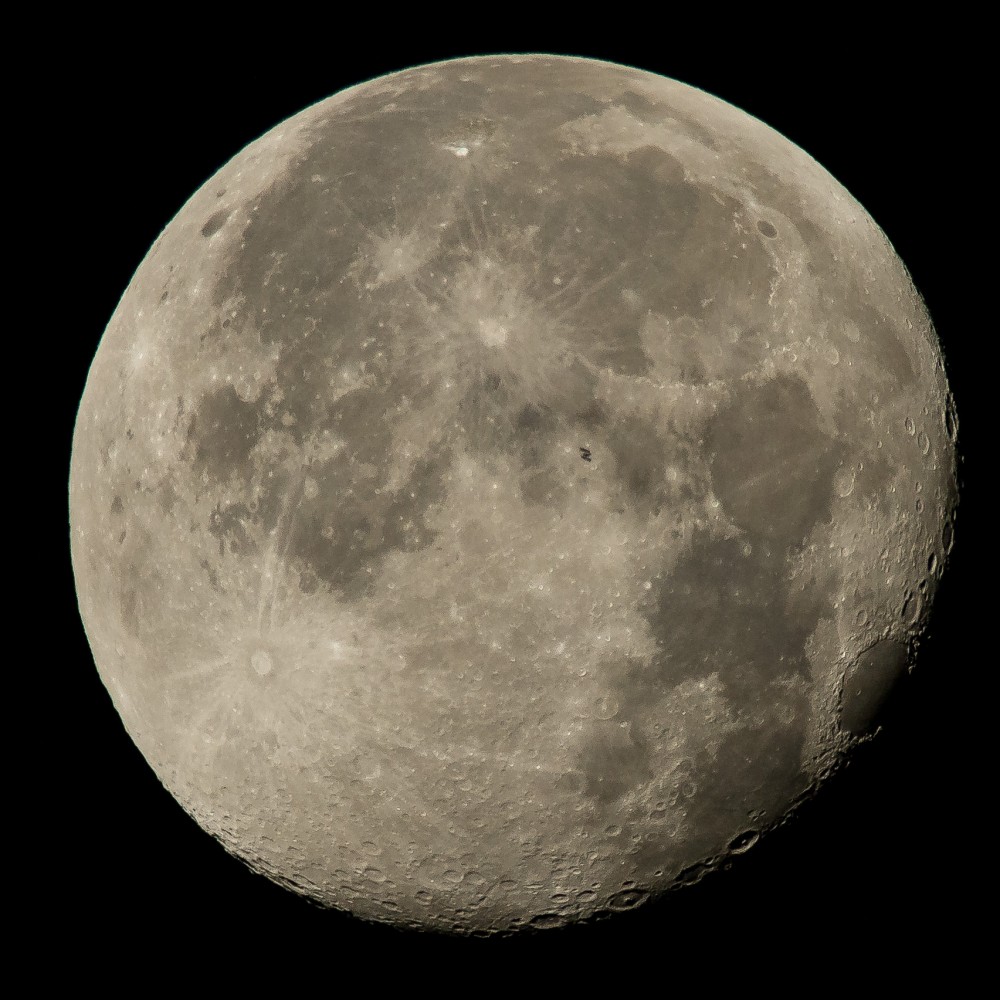 Lunar transit from the International Space Station (NASA-Bill Ingalls)