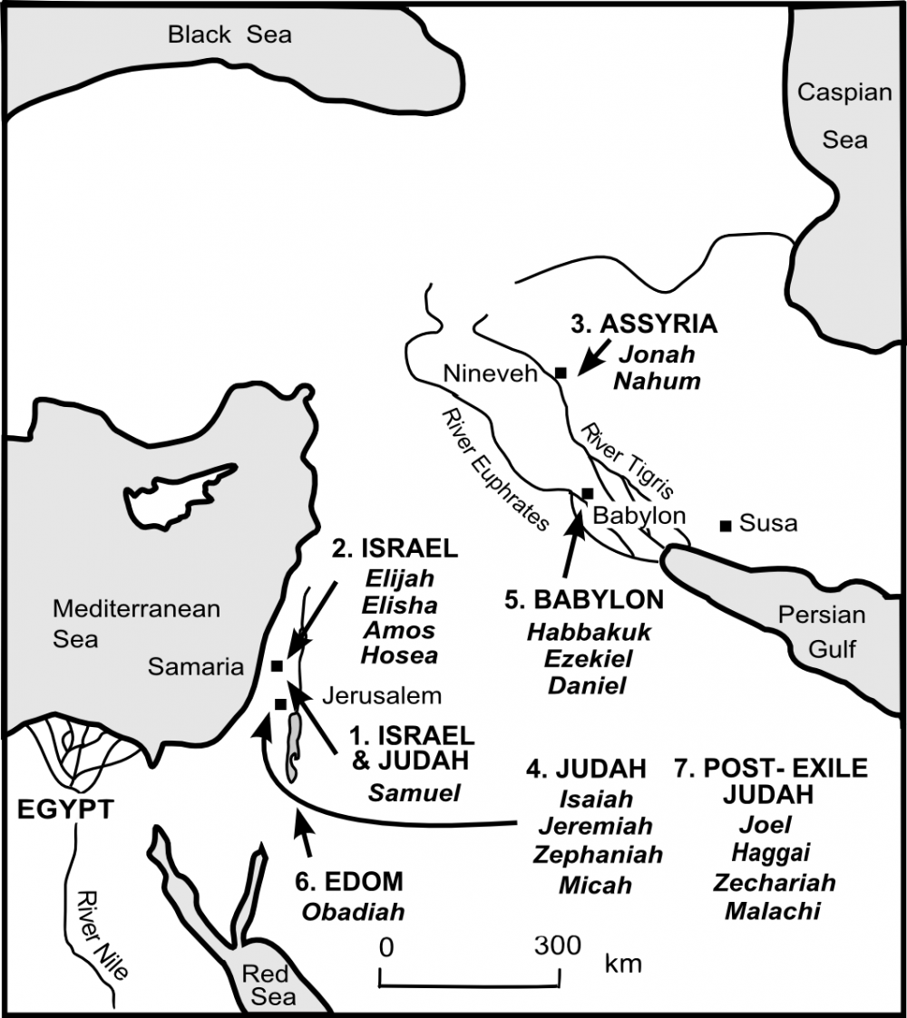 Map showing the World of the Old Testament Prophets