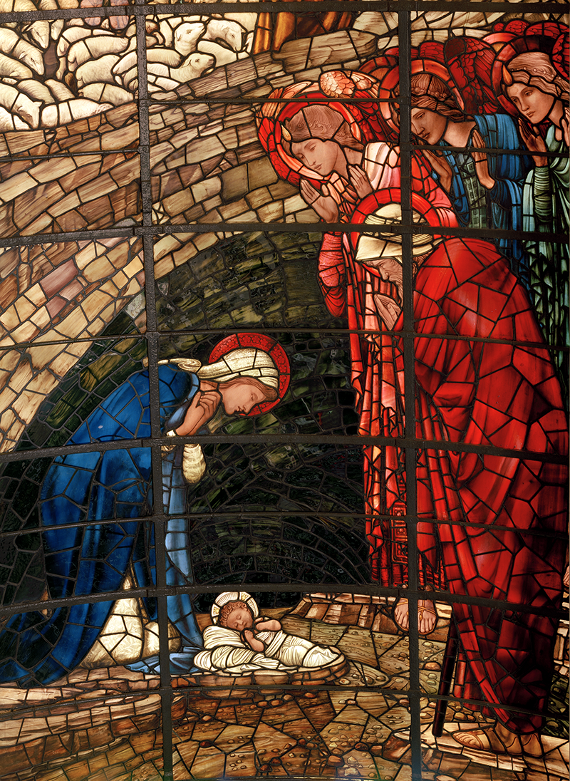 Nativity stained glass window