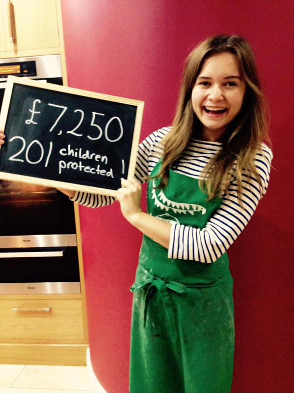 Martha Collison baking for 21hrs to protect children from trafficking (Tearfund)