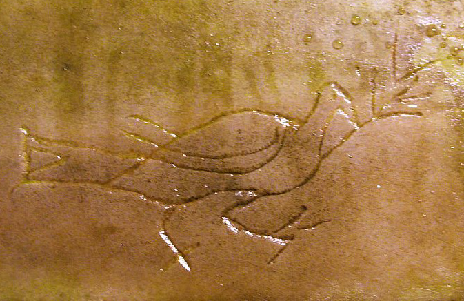Dove with an olive branch, Catacombs of Domitilla, Rome (Dnalor 01)