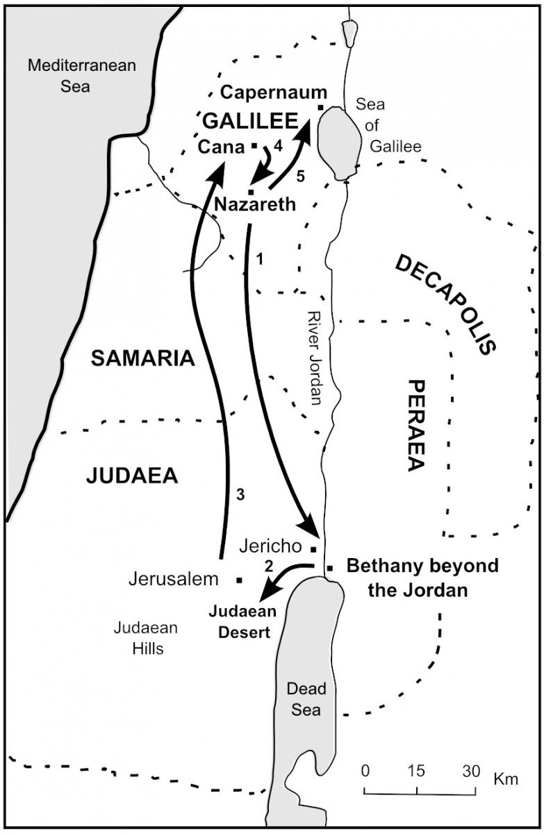 Map of Jesus starts his work