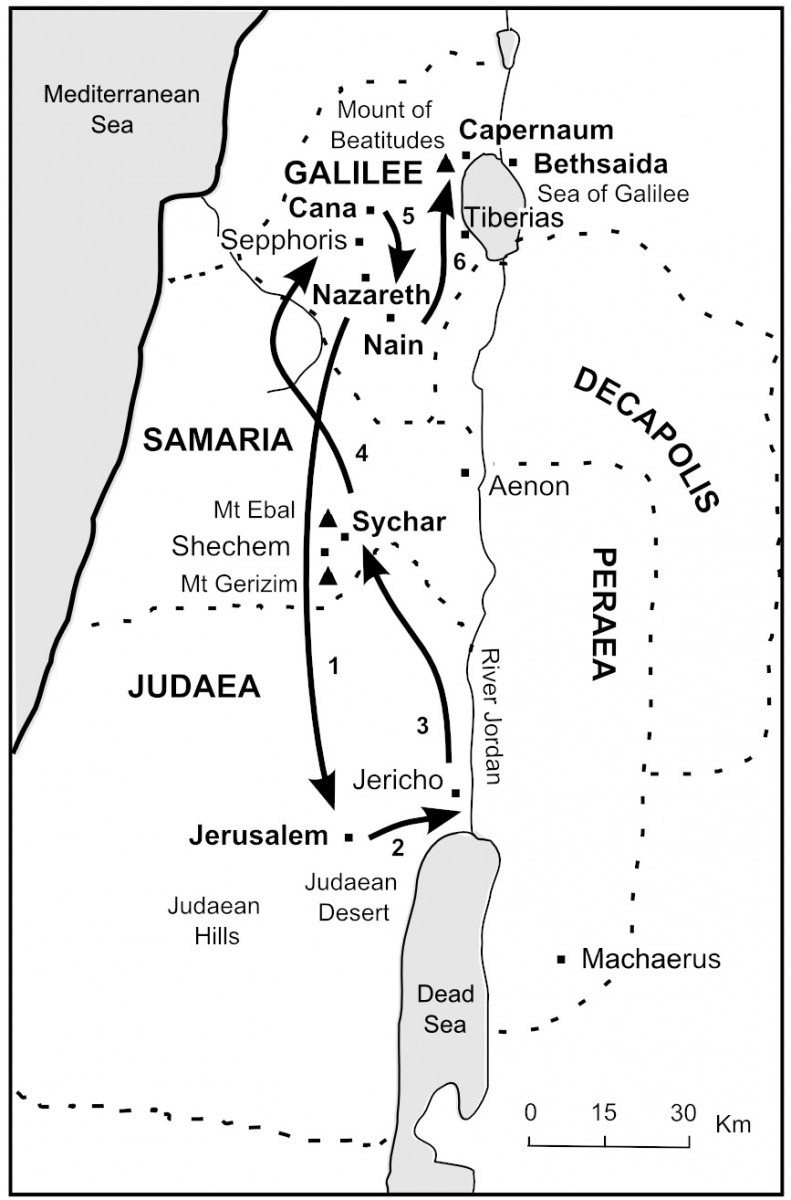 jesus journey map