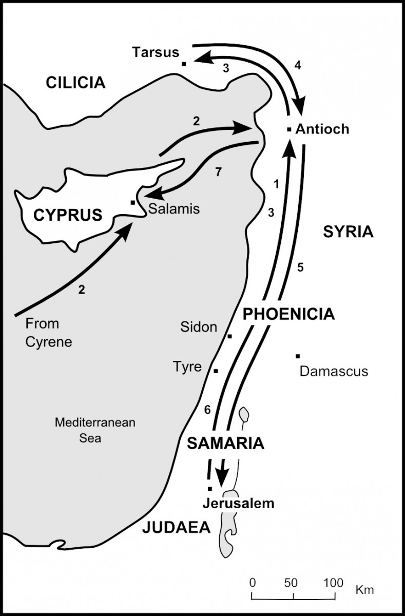 Map of The Genntile Church in Antioch