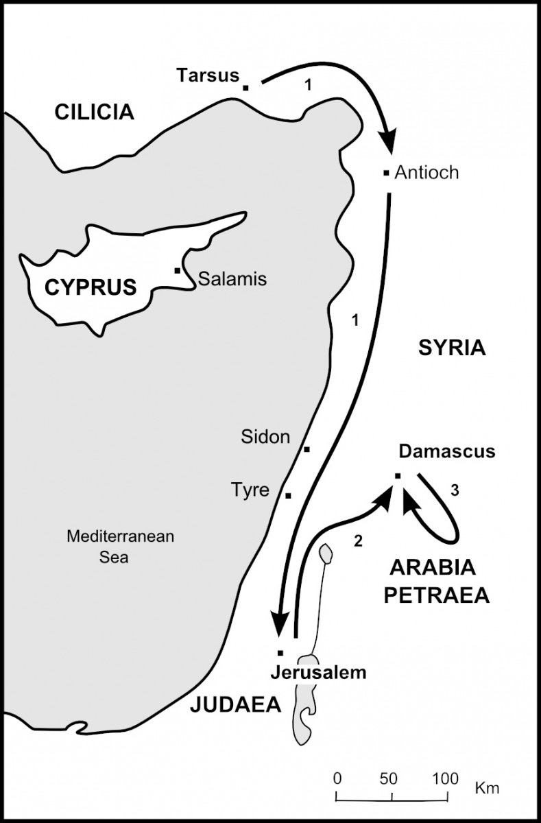 Map of Paul's Early Journeys