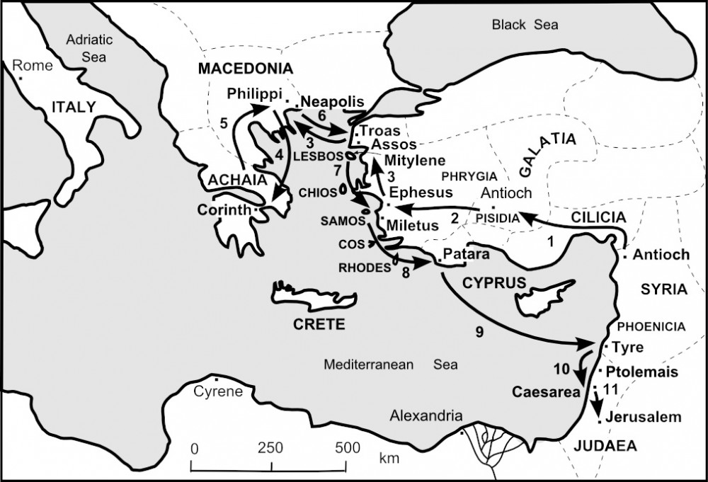 Map of Paul's 3rd missionary journey