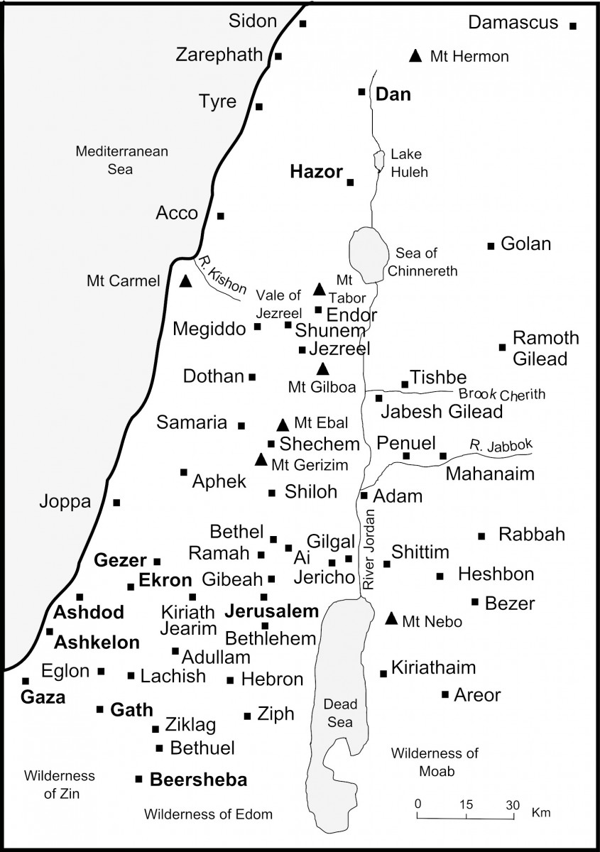 Map of Old Testament Israel