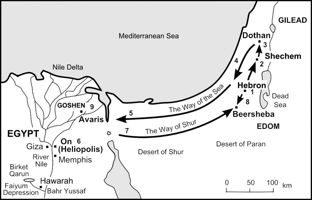 Old Testament Map Of Canaan And Egypt